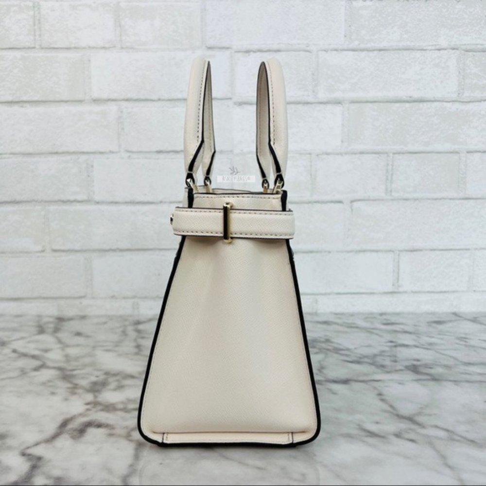 Kate Spade Staci Parchment White Small Satchel Crossbody - Picture 3 of 11